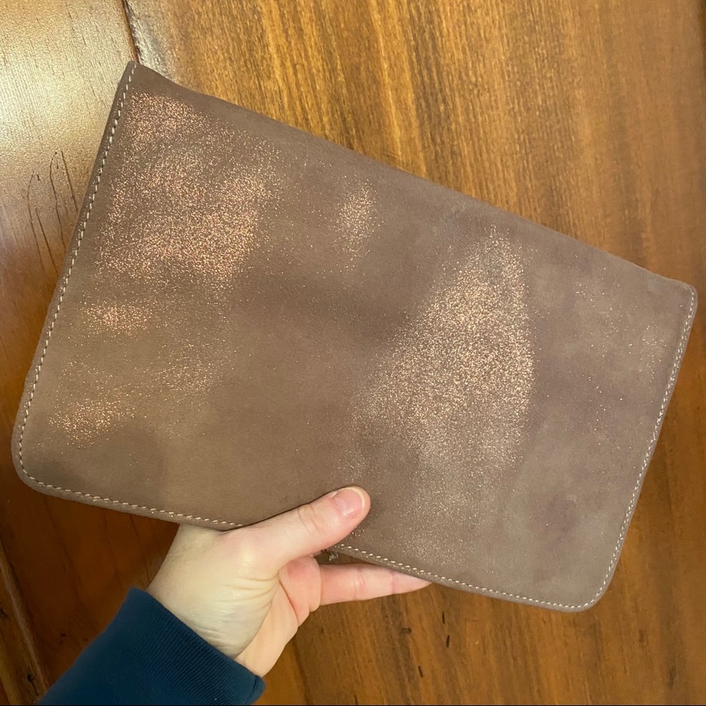 Nubuck-Gold Clutch
